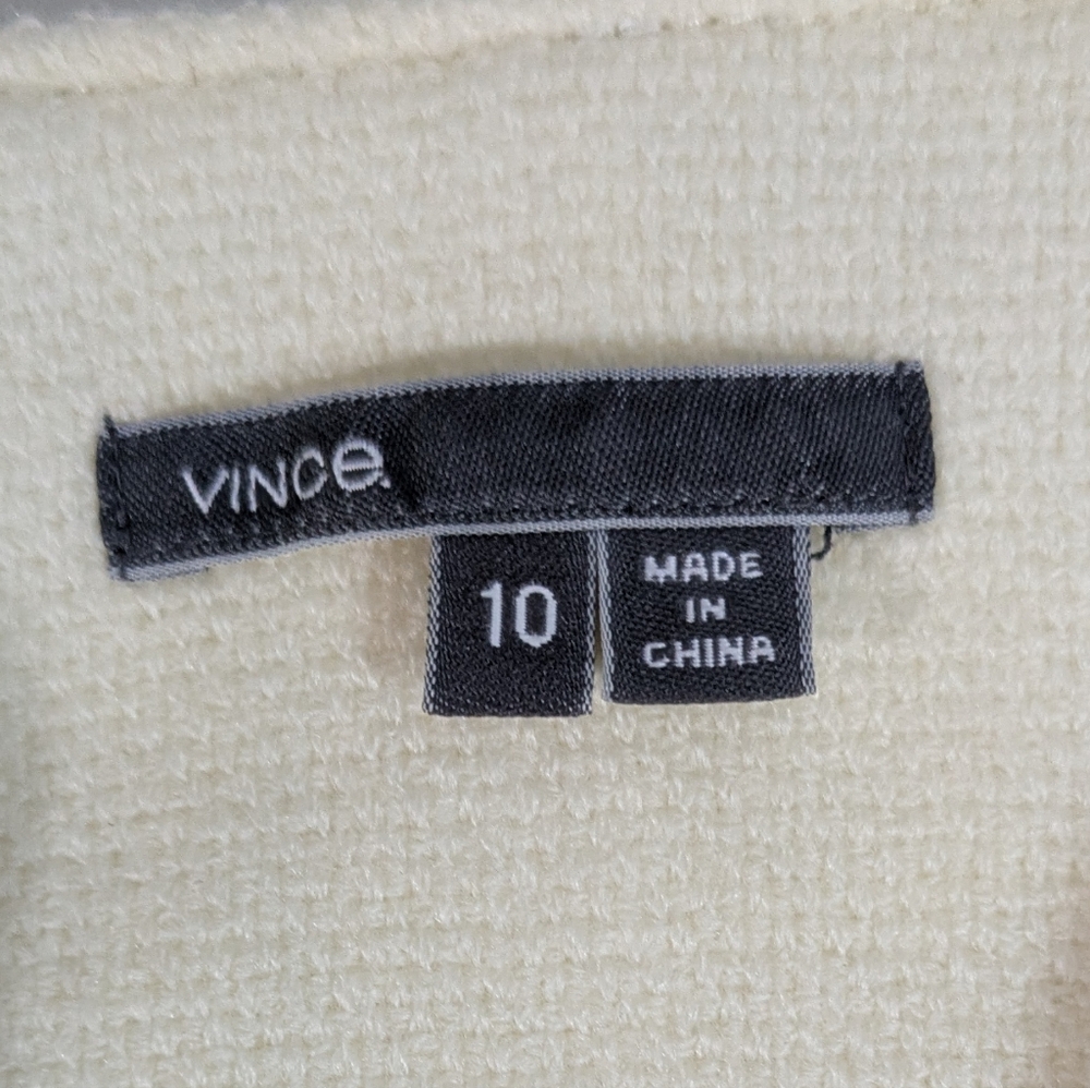 Vince Cream Wool Blend Blazer Jacket - Zipper Detail - Size 10 - Picture 4 of 16